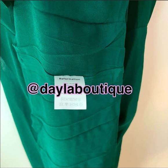 Reformation Juliette Dress Emerald - Picture 8 of 9